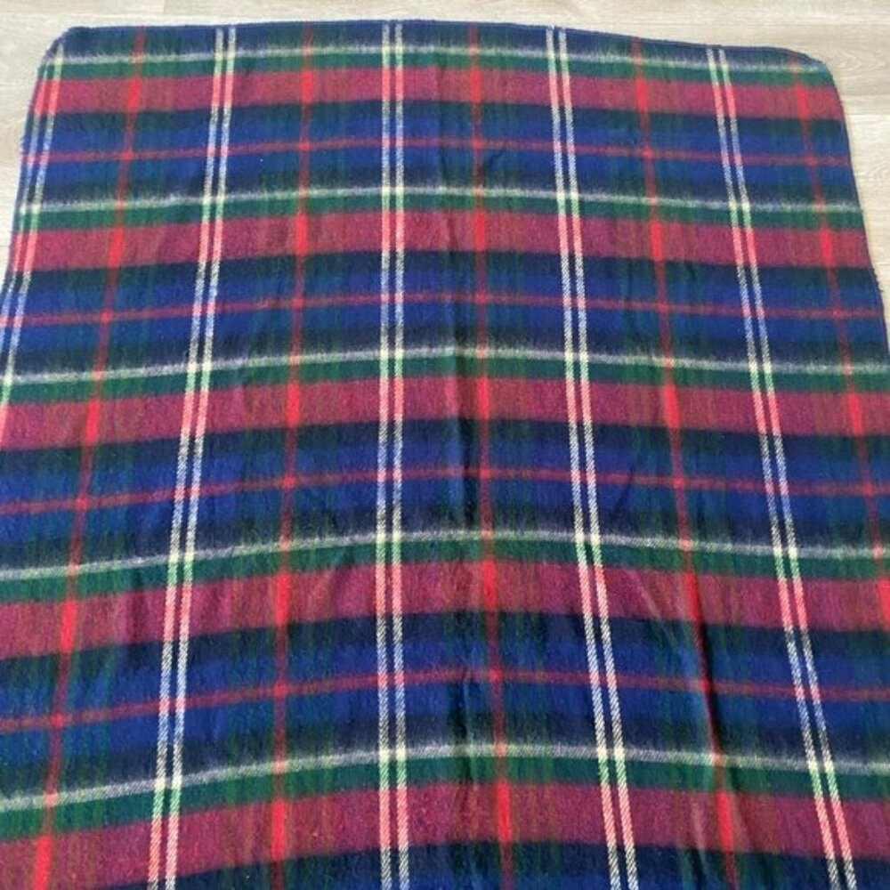 Vintage Ralph Lauren Plaid Blanket Throw Scarf 100% Acrylic - Picture 9 of 10